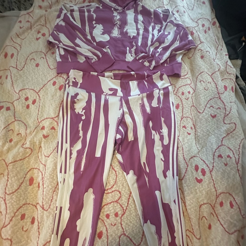 adidas & Thebe Magugu collab Women's Plus size pink & White Jogger Set Size 4X